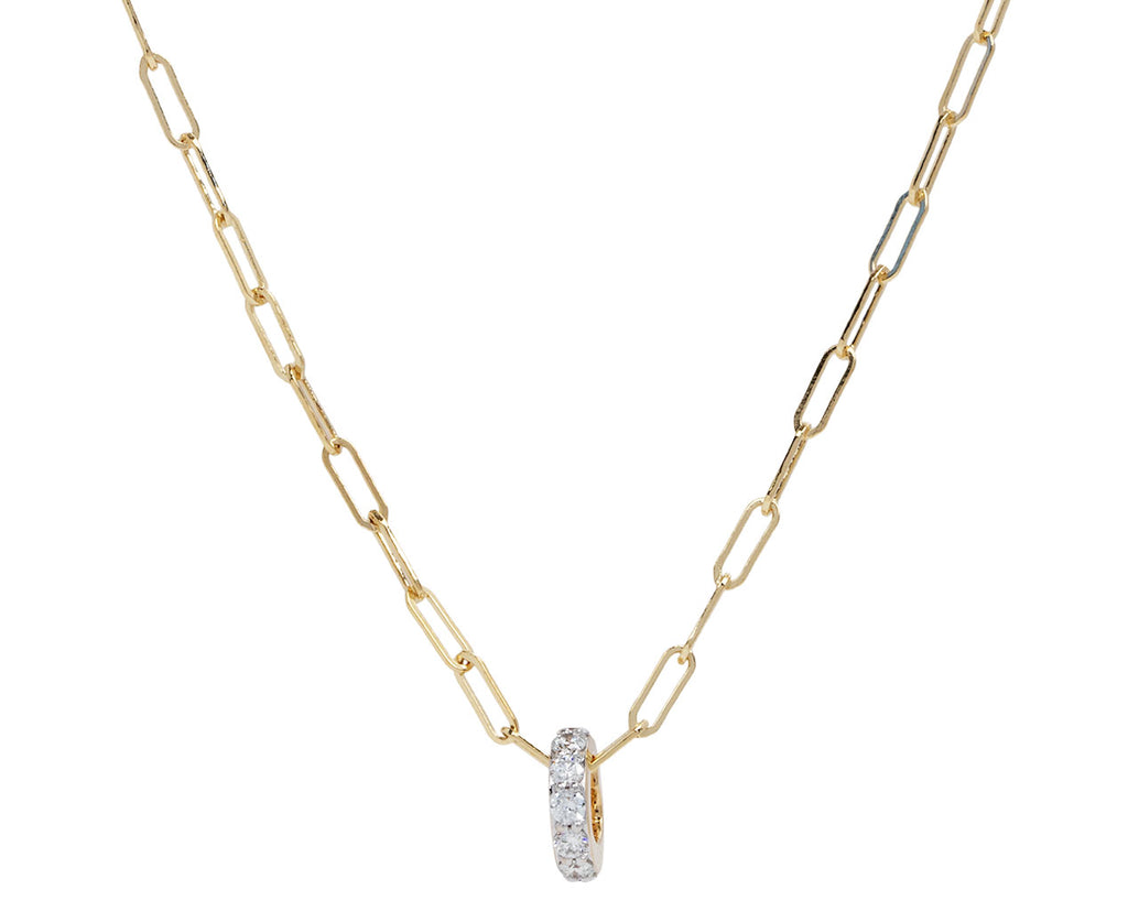 Foundrae Super Fine Clip Chain Diamond Edge Heart Beat Necklace