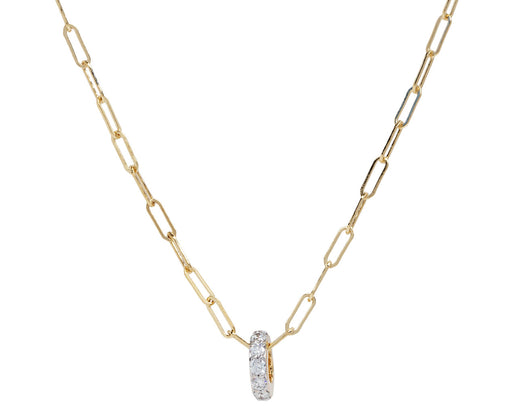 Foundrae Super Fine Clip Chain Diamond Edge Heart Beat Necklace