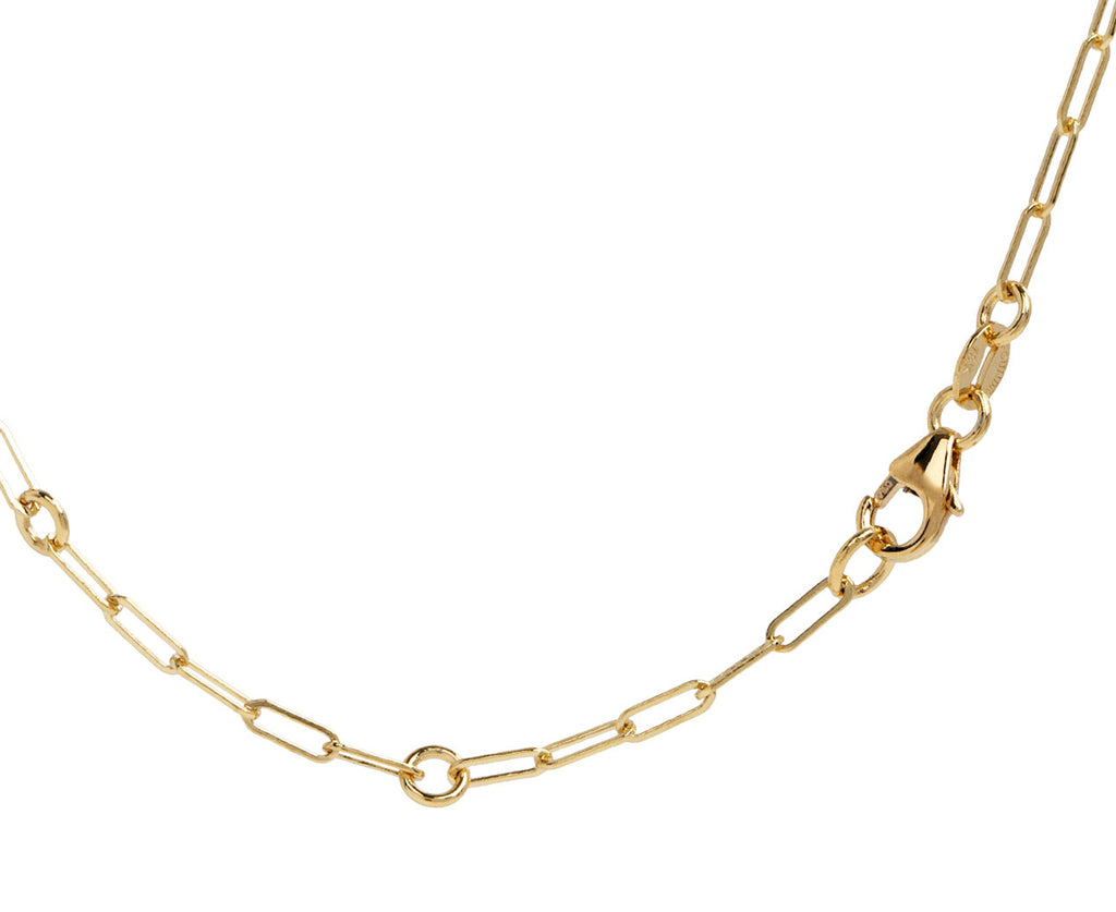Foundrae Super Fine Clip Chain Diamond Edge Heart Beat Necklace Clasp