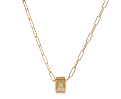 Foundrae Super Fine Clip Diamond Initial 'A' Heart Beat Necklace