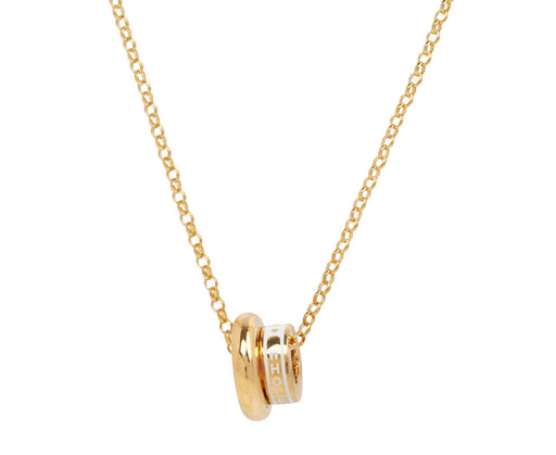 Foundrae Wholeness and Thin Gold Heart Beat Necklace