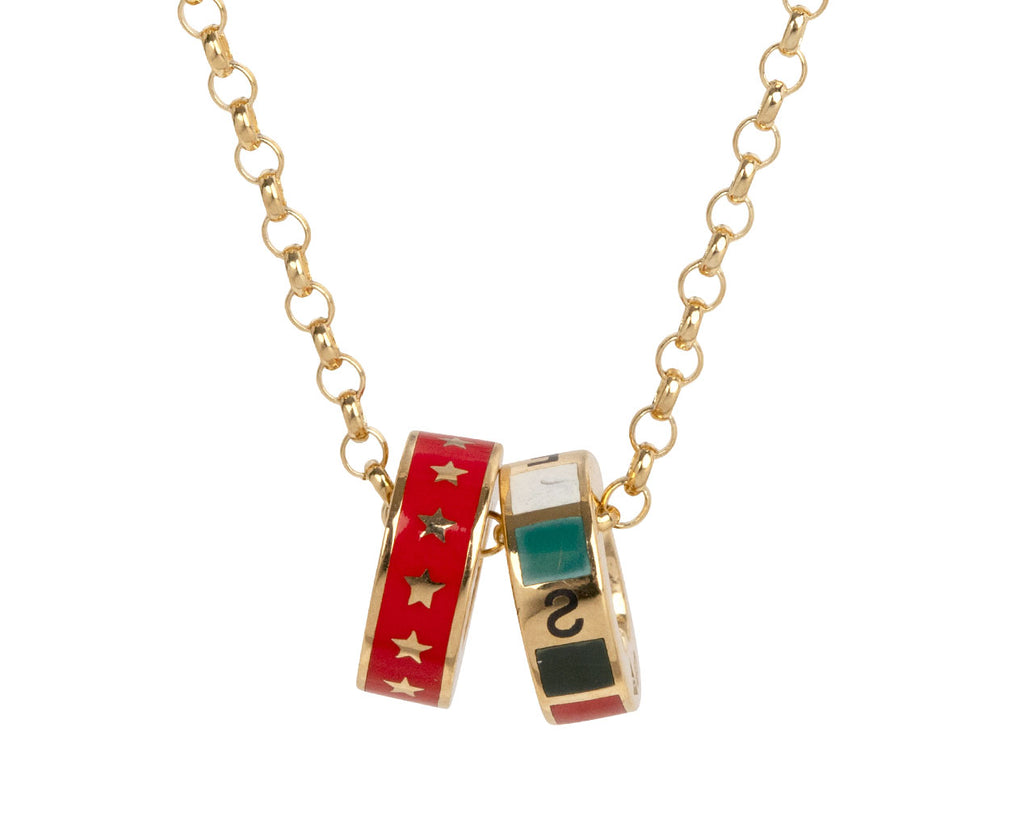 Strength and Internal Compass Heart Beat Necklace