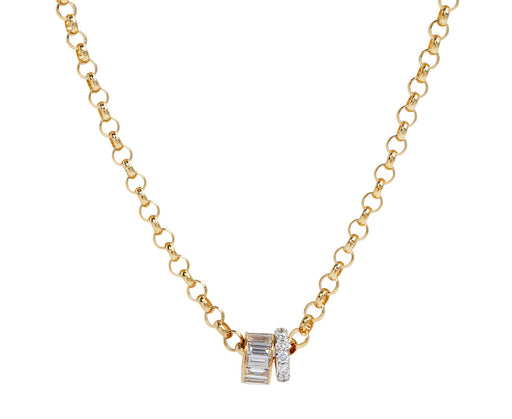 Foundrae Double Diamond Heart Beat Necklace