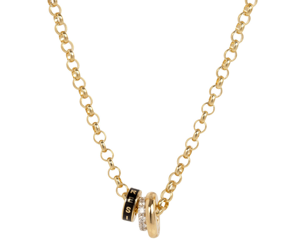 Resilience and Diamond Heart Beat Medium Belcher Necklace