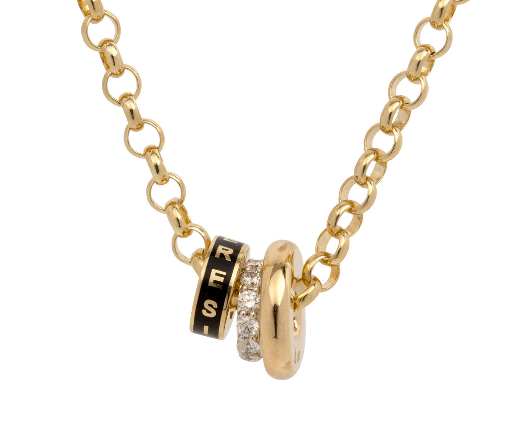 Resilience and Diamond Heart Beat Medium Belcher Necklace
