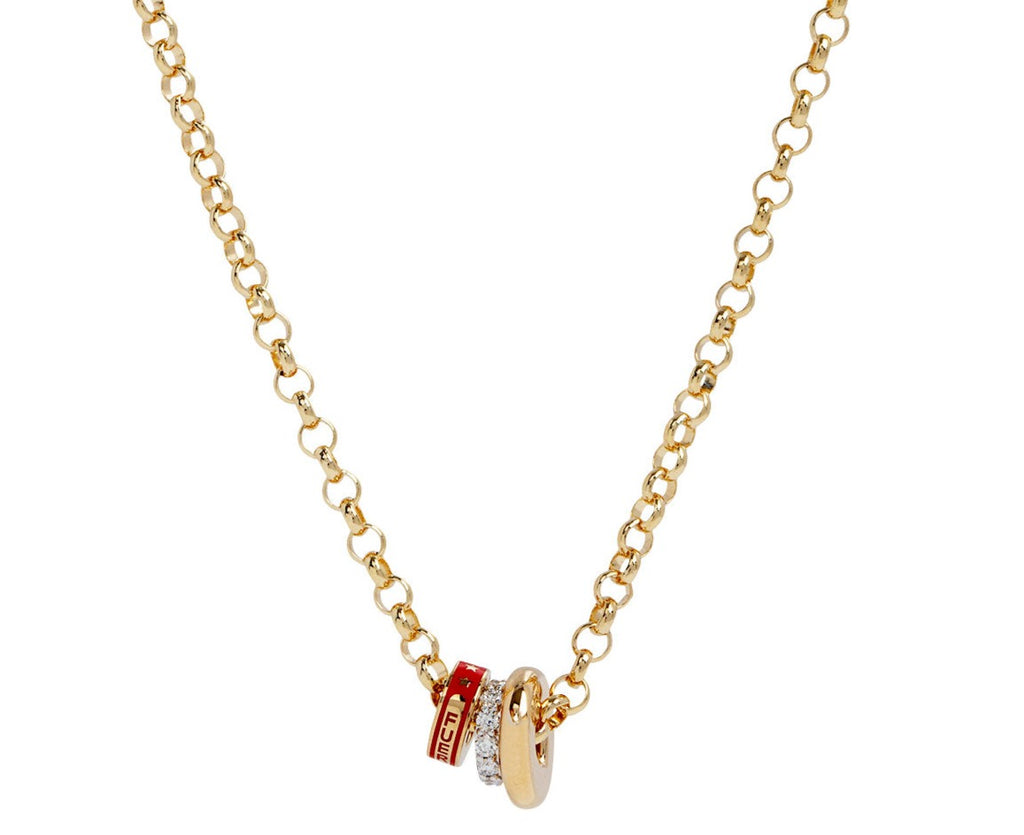 Foundrae Strength and Diamond Heart Beat Necklace