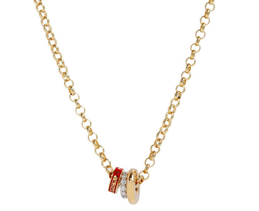 Foundrae Strength and Diamond Heart Beat Necklace