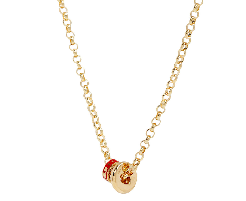 Foundrae Strength and Diamond Heart Beat Necklace Side View