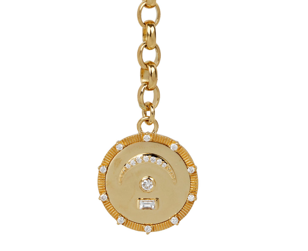 Medium Mixed Belcher and Diamond Pause Medallion Necklace