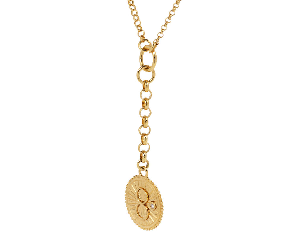 Foundrae Jewelry Mixed Belcher Chain Baby Karma Medallion Necklace