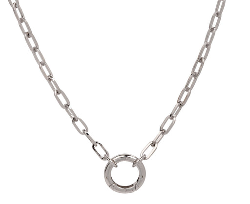 Foundrae White Gold Refined Clip Chain with Chubby Annex Link