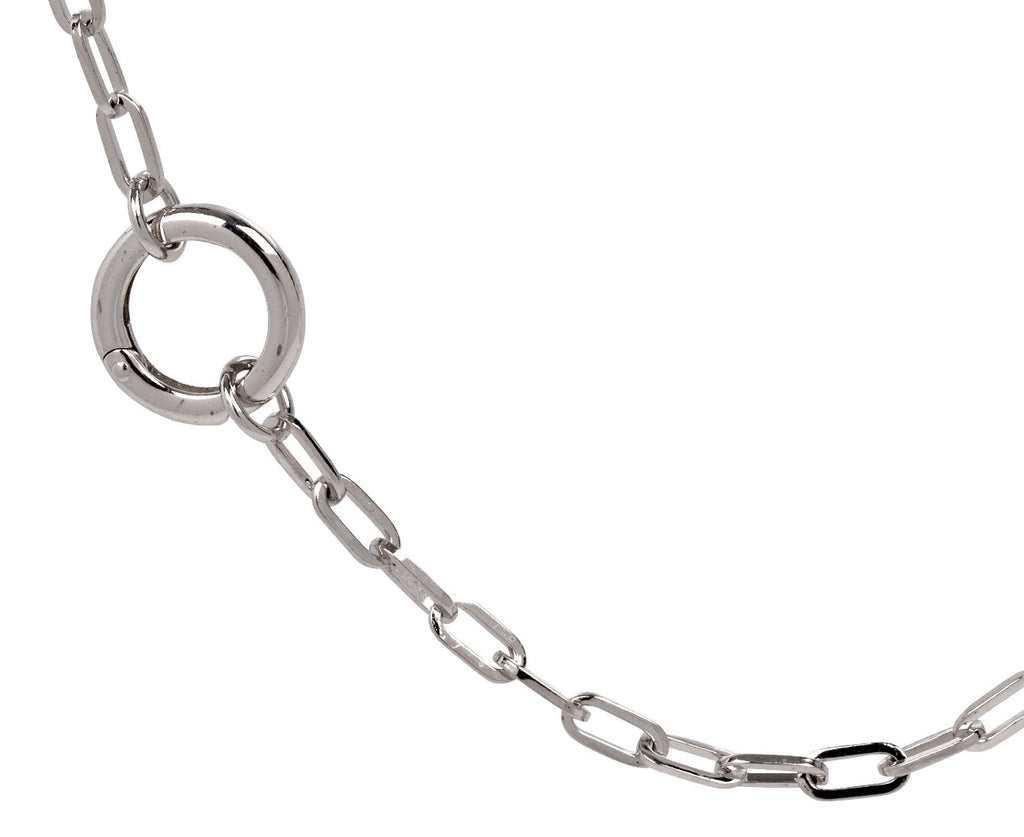 Foundrae White Gold Refined Clip Chain with Chubby Annex Link Close Up