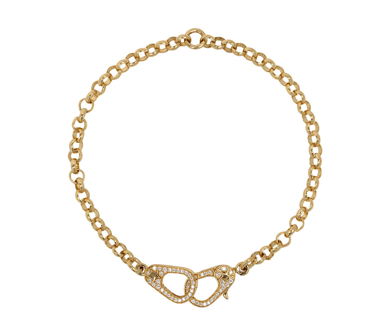 GLAD HAND JEWELRY：NARROW CHAIN BRACELET 14K Yellow Gold 1/4 Cttw Diamond Ring and Bracelet Hand