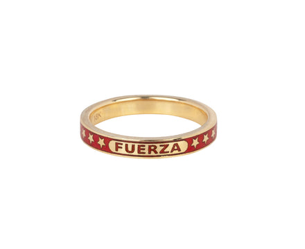 Red Enamel Strength Thin Stacking Band
