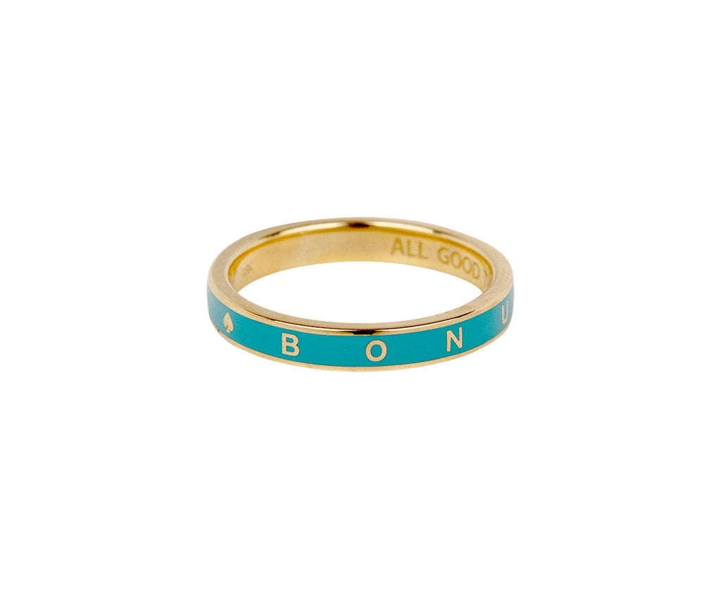 Aqua Enamel Thin Reverie Stacking Band