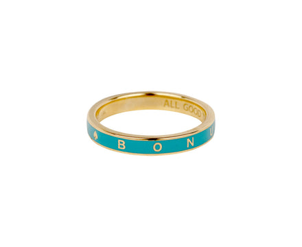 Aqua Enamel Thin Reverie Stacking Band