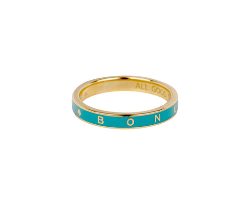Aqua Enamel Thin Reverie Stacking Band