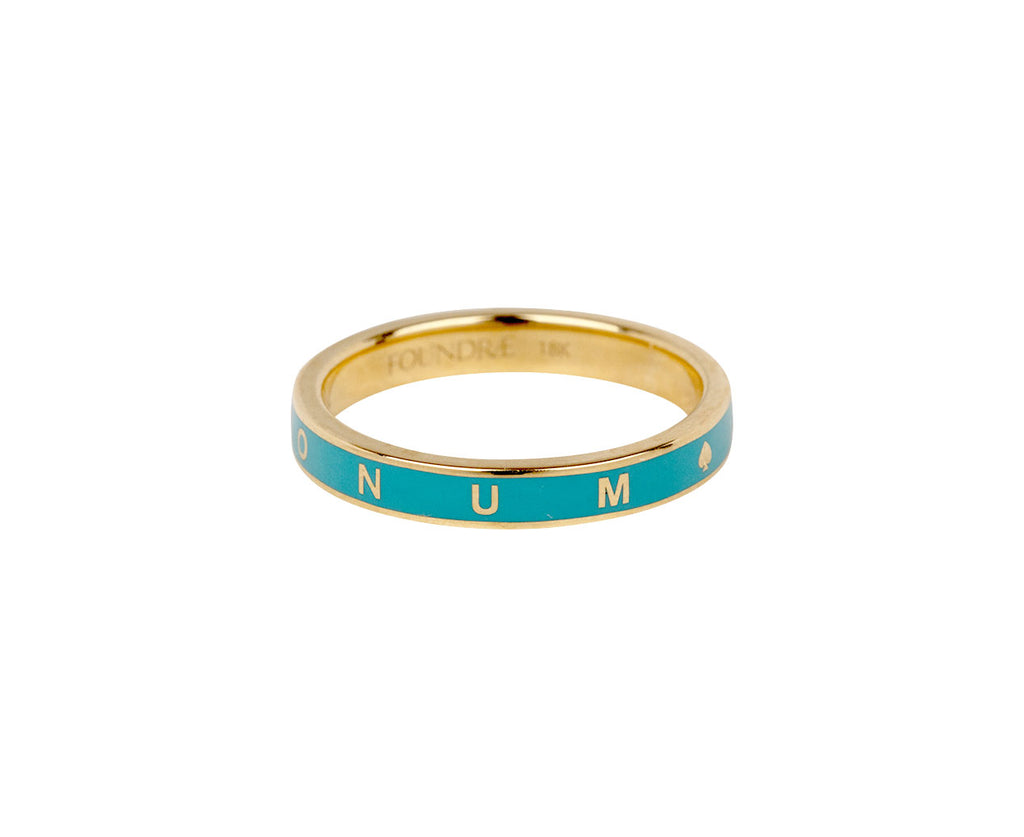Aqua Enamel Thin Reverie Stacking Band