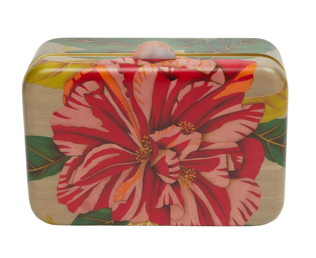 Red Peony Marquetry Box