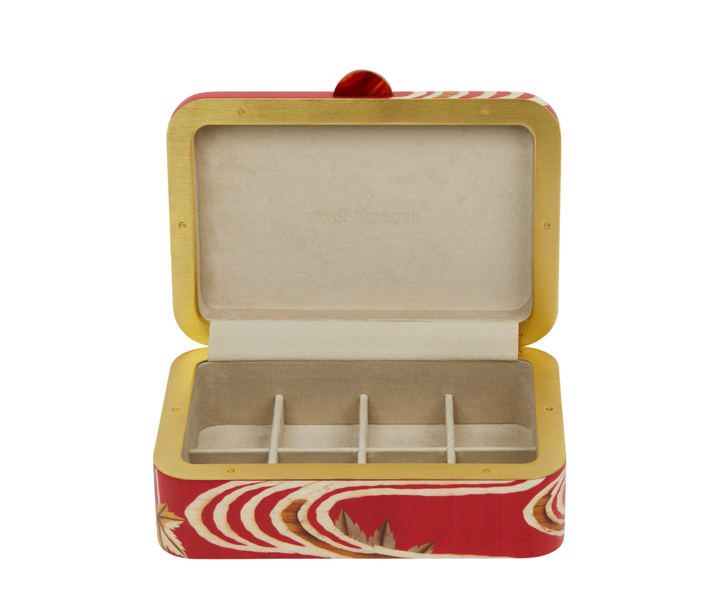 Medium Maple Flower Pattern Marquetry Box