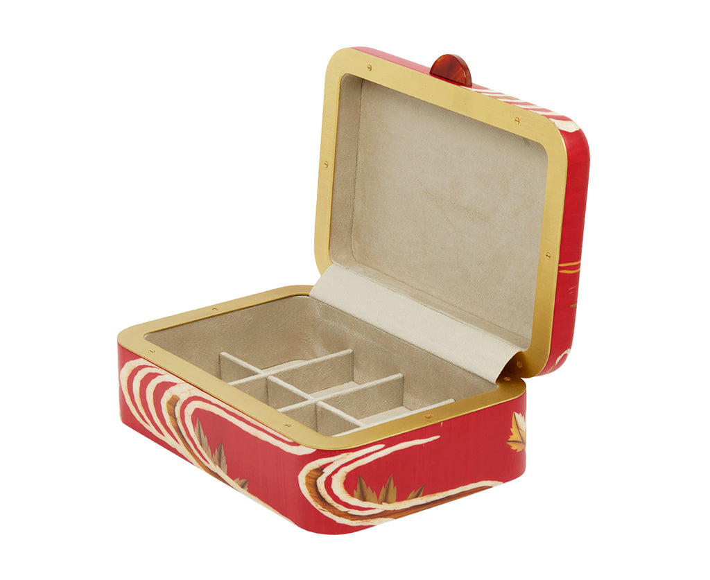 Medium Maple Flower Pattern Marquetry Box
