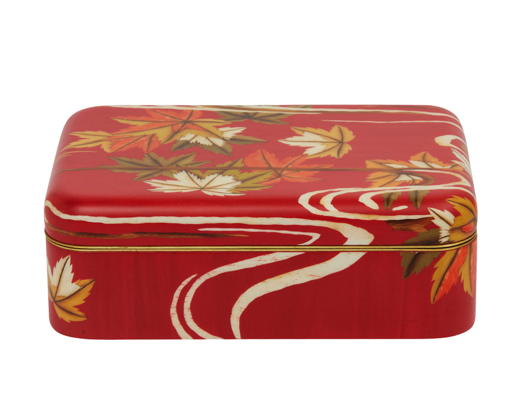 Medium Maple Flower Pattern Marquetry Box