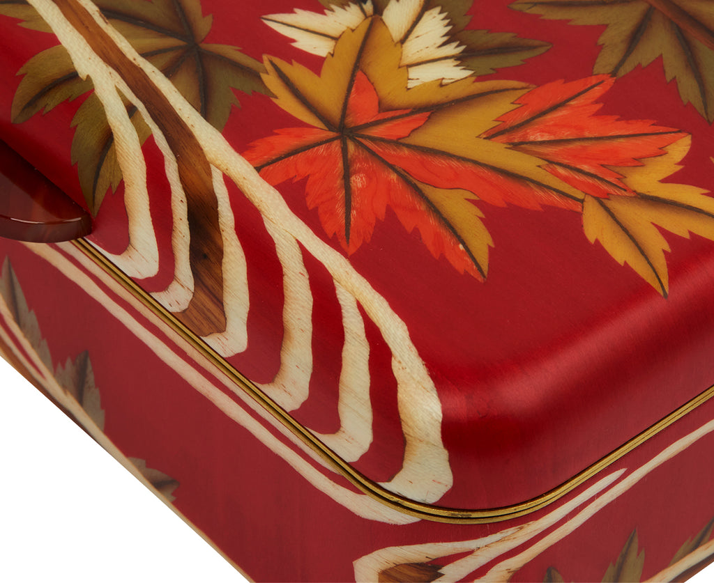 Medium Maple Flower Pattern Marquetry Box