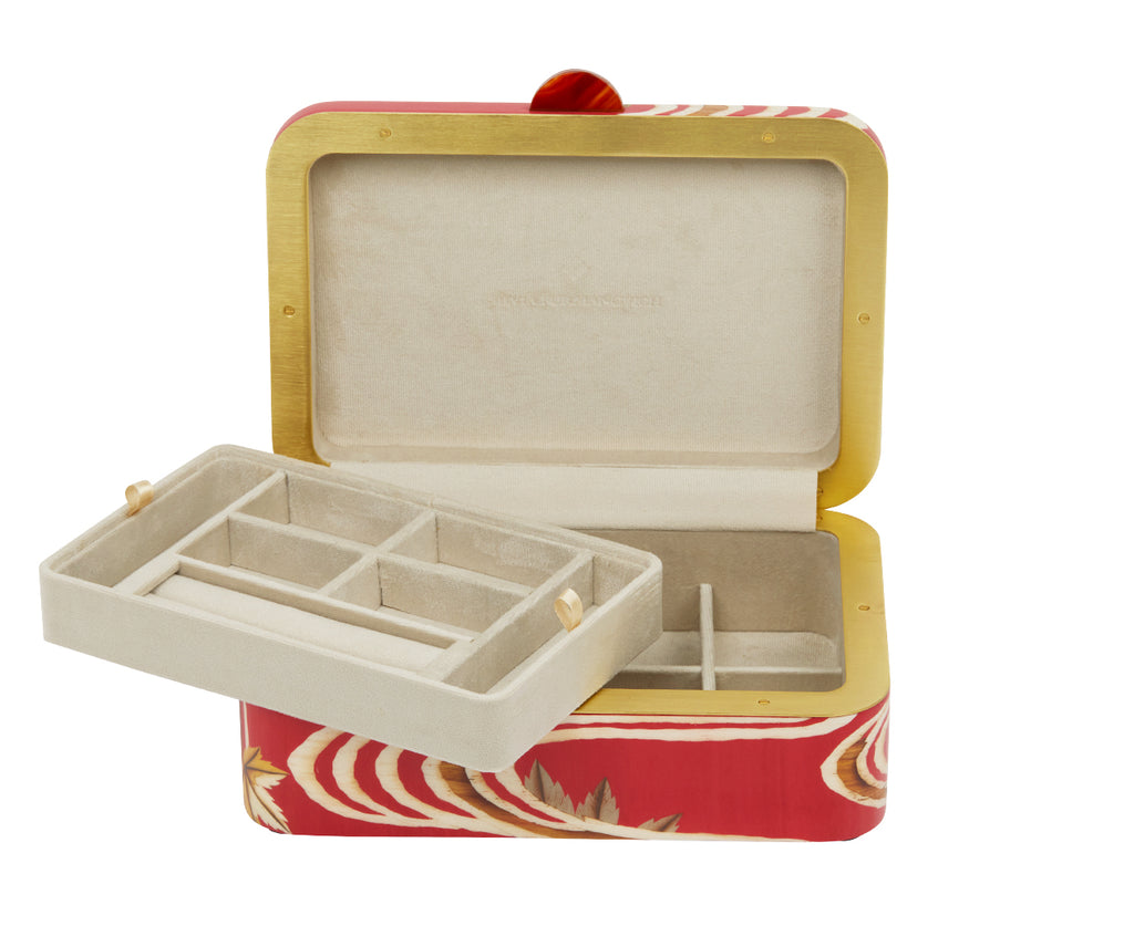 Medium Maple Flower Pattern Marquetry Box