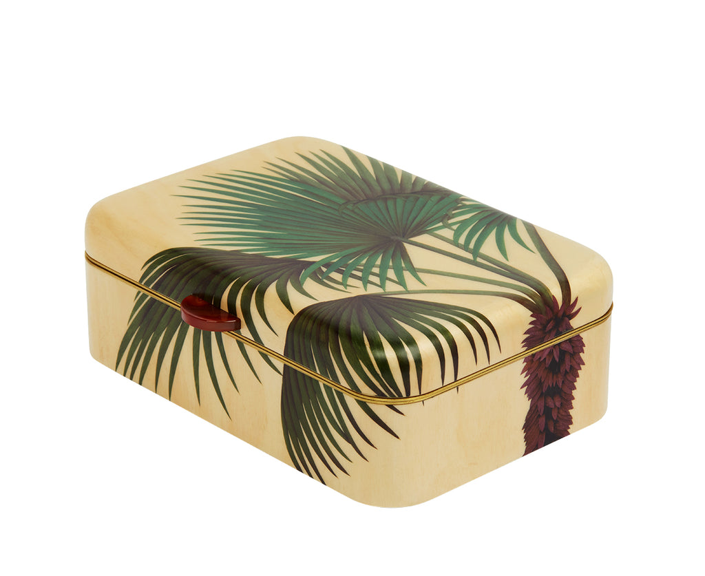 Medium Palm Tree Pattern Marquetry Box