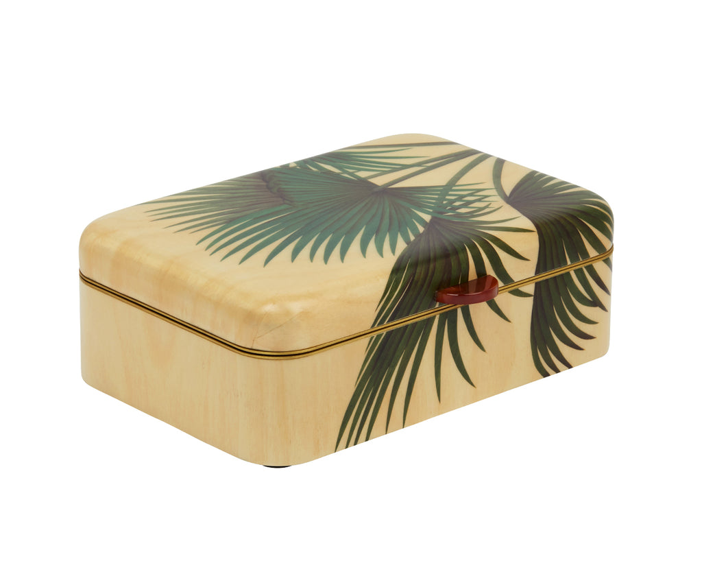Medium Palm Tree Pattern Marquetry Box