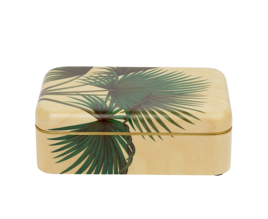 Medium Palm Tree Pattern Marquetry Box