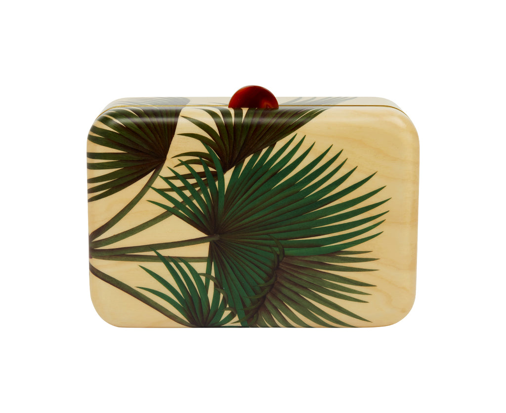 Medium Palm Tree Pattern Marquetry Box