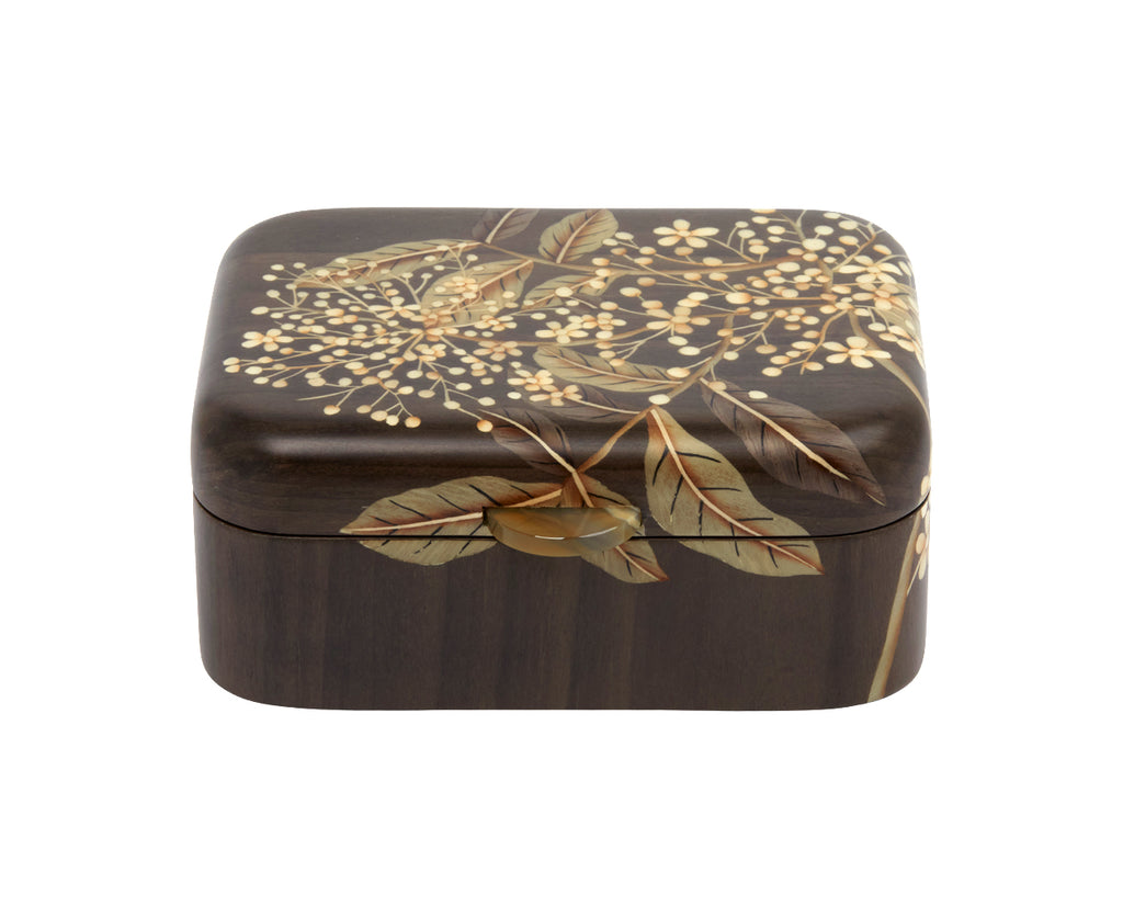 Small Gray Foliage Marquetry Box