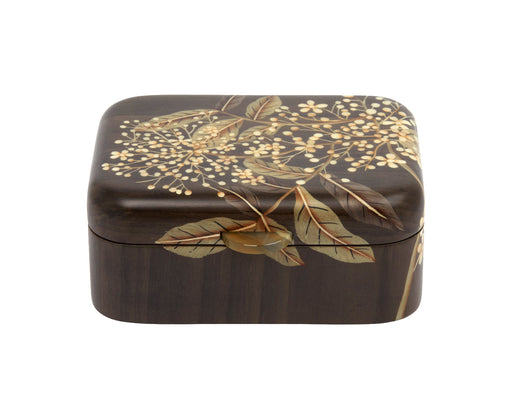 Small Gray Foliage Marquetry Box