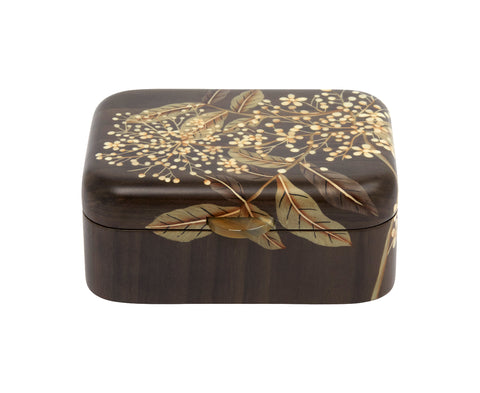 Small Gray Foliage Marquetry Box