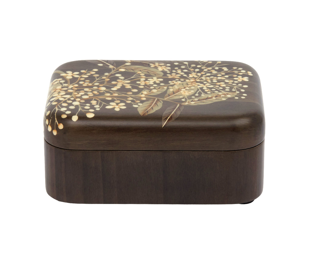 Small Gray Foliage Marquetry Box