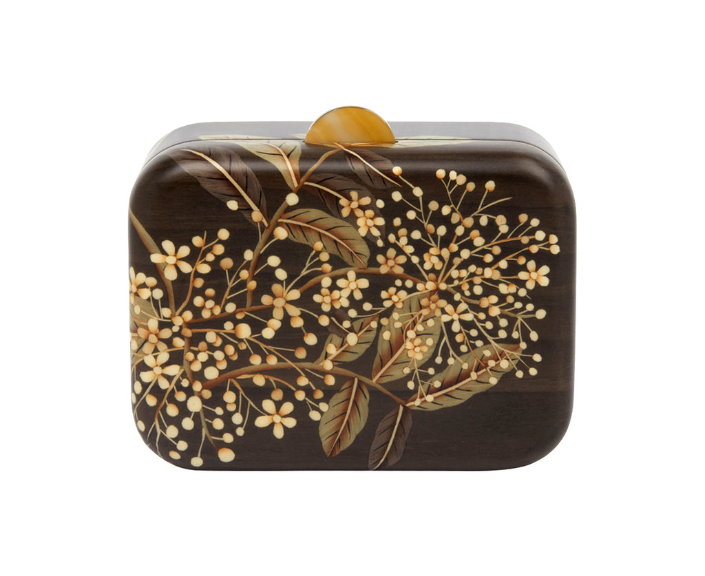 Small Gray Foliage Marquetry Box