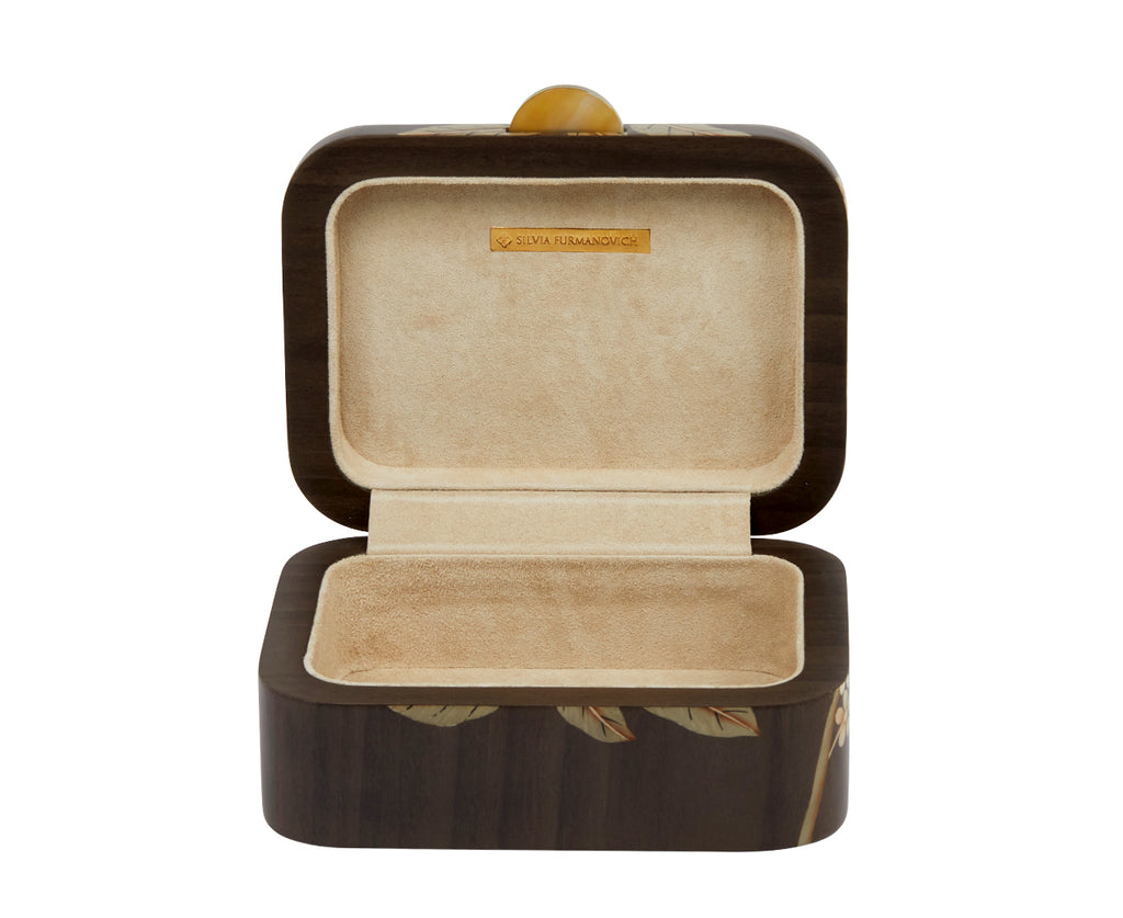 Small Gray Foliage Marquetry Box