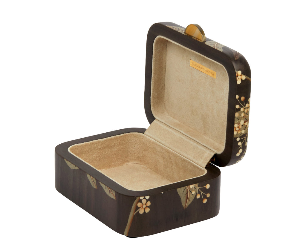 Small Gray Foliage Marquetry Box