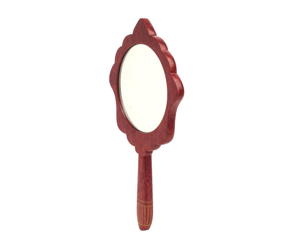 Ikat Silk Road Marquetry Hand Mirror