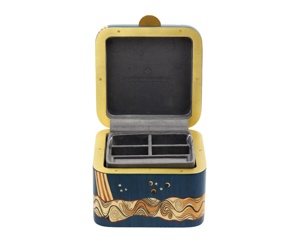 Small Lactea Marquetry Cube Box