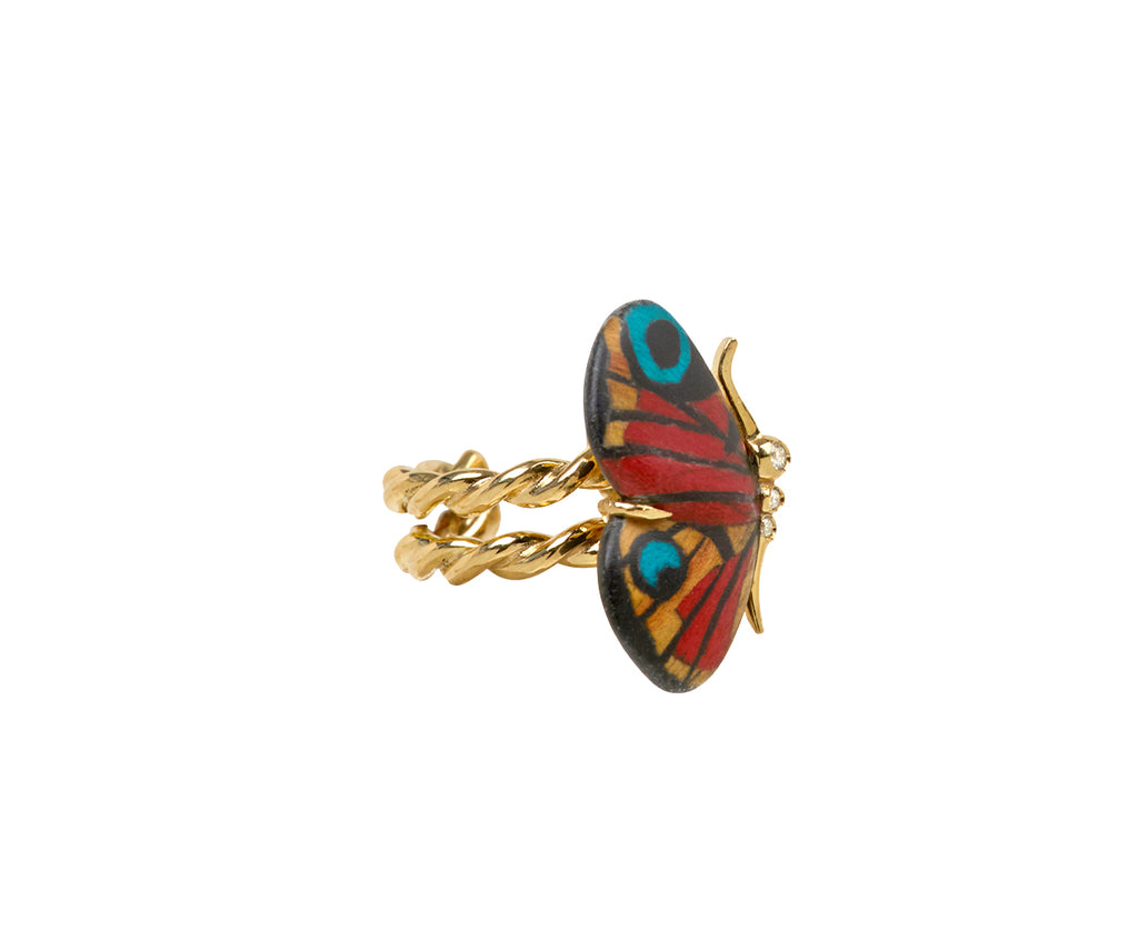Butterfly Wing Marquetry Ear Cuff
