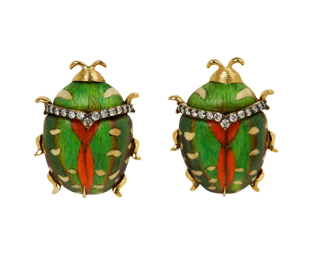 Marquetry Beetle Earrings - TWISTonline 