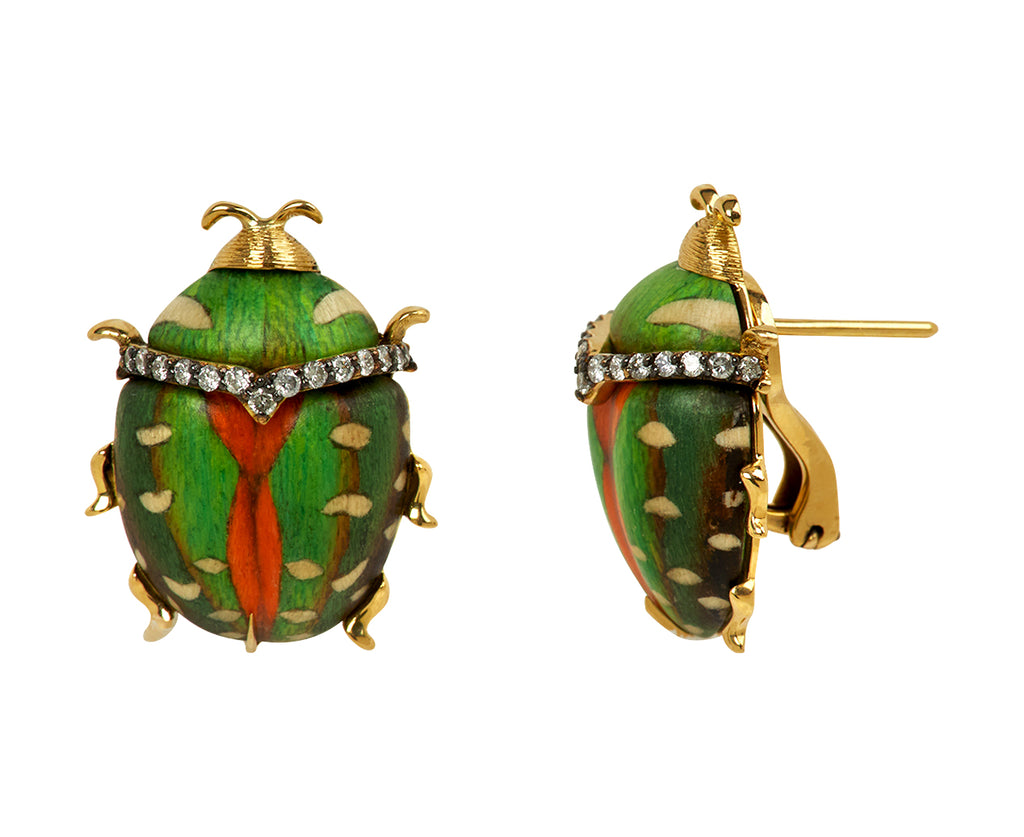 Marquetry Beetle Earrings - TWISTonline 