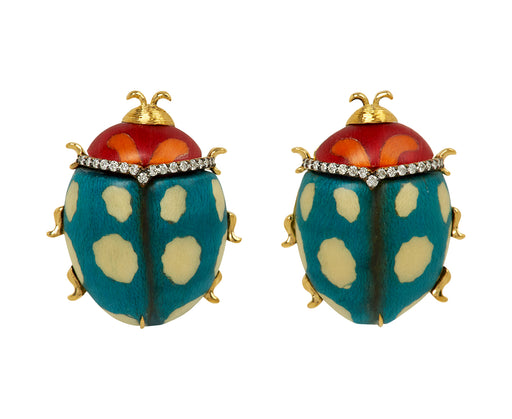 Marquetry Beetle Earrings - TWISTonline 