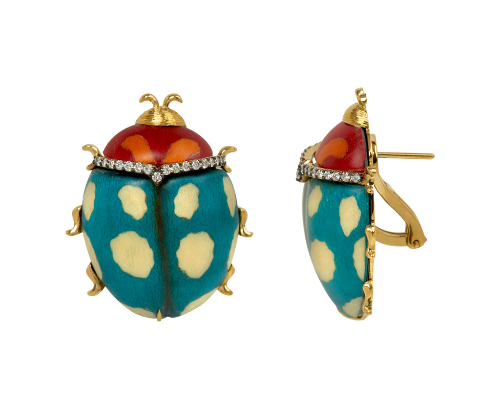 Marquetry Beetle Earrings - TWISTonline 