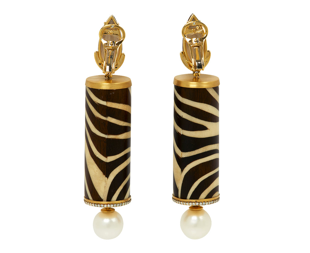 Smoky Quartz and Pearl Marquetry Drop Earrings - TWISTonline 