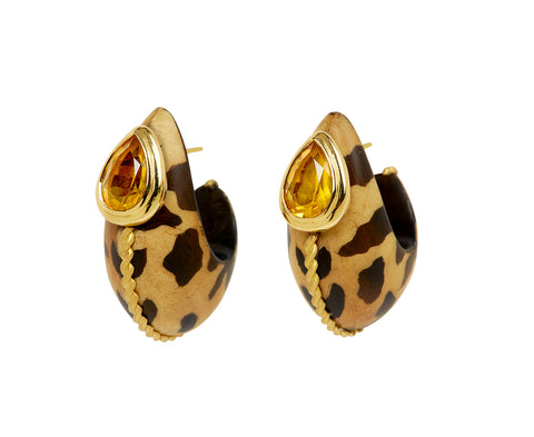 Citrine Marquetry Hoop Earrings - TWISTonline 