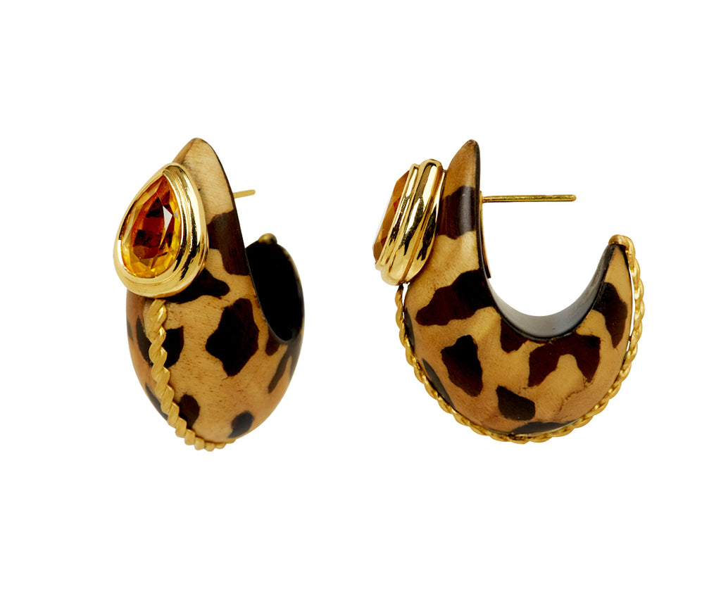Citrine Marquetry Hoop Earrings - TWISTonline 