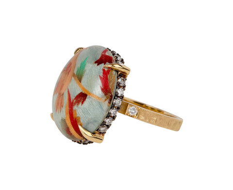 Silvia Furmanovich Bird Marquetry and Diamond Ring Side View